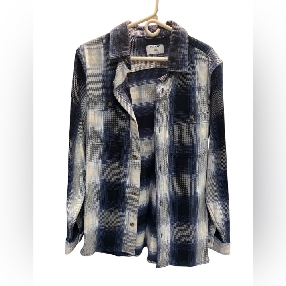 NWT Old Navy Women’s Flannel Boyfriend Button Down Soft Lining Size Medium Tall
